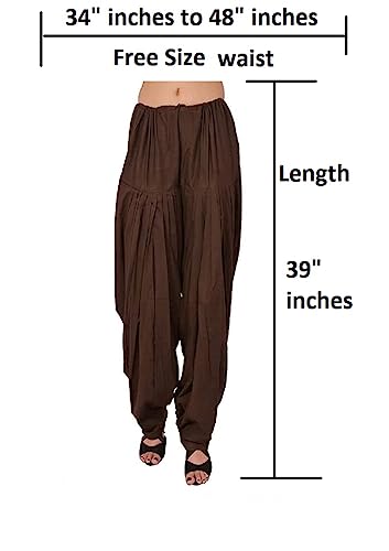 Prabha creations Women's Loose fit Cotton semi Patiyala Salwar White