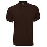 Ärmel und Kragen gerippt. kurzärmliges B&C Safran Herren Polo Shirt (XL) (Braun) XL,Braun
