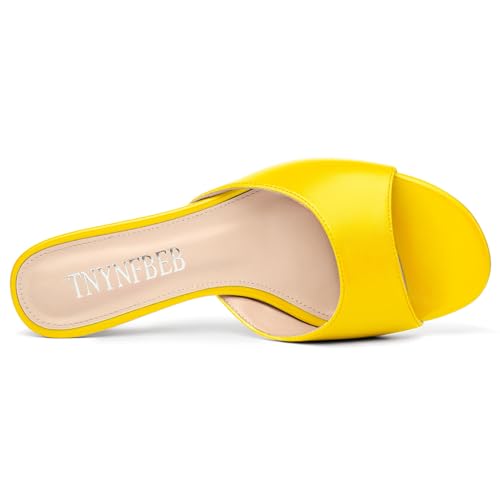 Image of TNYNFBEB Womens Low Kitten Heel Open Toe Sandals Mules Shoes Slingback Prom Party Dress Summer 1.4 Inches Heels