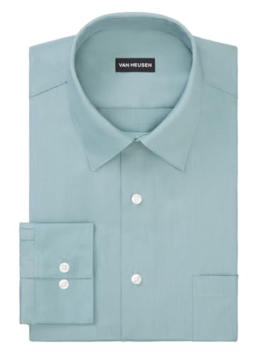 Image of Van Heusen Men's Poplin Regular Fit Solid Point Collar Dress Shirt