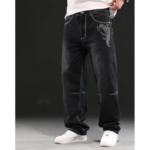 Men's Baggy Jeans Y2k Straight Leg Oversized Skateboard Denim Pants Streetwear Dance Jeans4