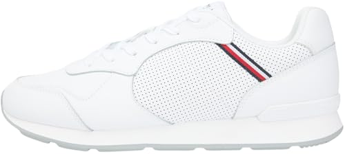 Tommy Hilfiger Runner Icon Leather Fm0fm05740   Tenis Bajos para Hombre, White, 43 EU