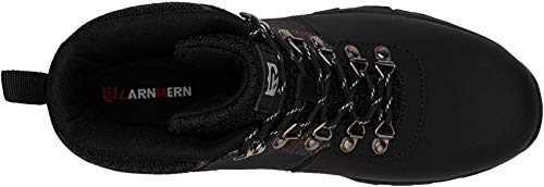 Larnmern Steel Toe Boots For Men Outdoor Work Boots Safety Working Shoes Athletic Indestructible Industrial Construction Footwear Slip Resistant Puncture Proof Comfortable Breathable Durable Non Slip Leather Water Resistant(10 Men, W/R-Black) #TOP4