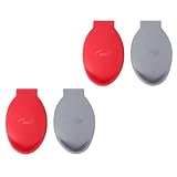 BESPORTBLE Pinzas de Silicona para Abrir Ostras y Mariscos, 4 Unidades (2 Grises 2 Rojas), Herramienta Ergonómica Compacta para Cocina y Restaurante, Utensilios para Abrir Almejas y Vieiras