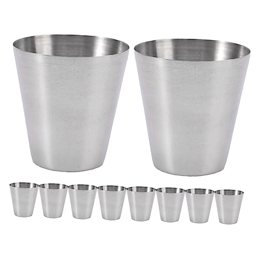 Zerodeko 20pcs Cocktail Glass Mini Wine Cup Milk Cup Juice Cups Soju Glass Multipurpose Stainless Steel