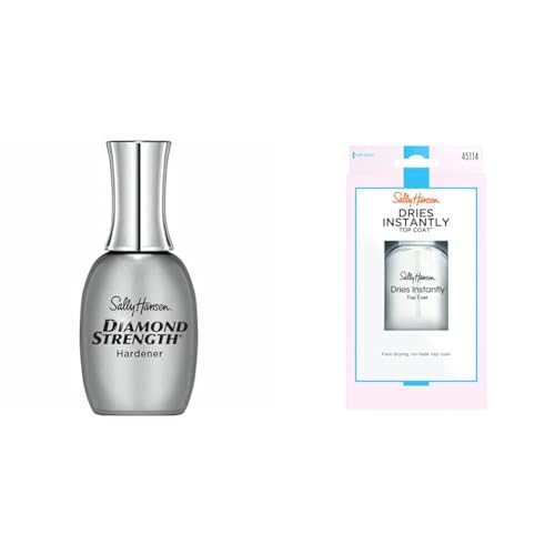 Sally Hansen Diamond Strength Clear Nail Hardener 0.45 Fl Oz & Dries Instantly Top Coat Nail Polish for Women 0.45 Fl Oz