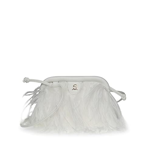 Steve Madden Nikki-D Feather Clutch Crossbody, White #TOP27