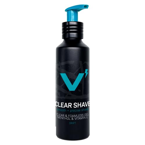 VOLT Clear Shave Gel for Men - Transparent Formula with Aloe, Hyaluronic Acid &amp; Vitamin E, Drift Citrus Sea Salt Scent, 5 Oz (150ml) Refillable Aluminum Bottle