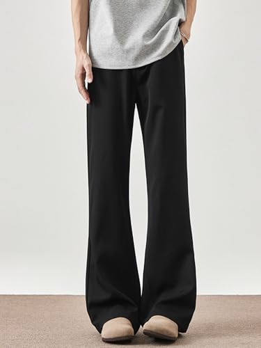 Men's Drop Slight Flare Dress Pants Straight Office Casual Trousers Pants for Men2