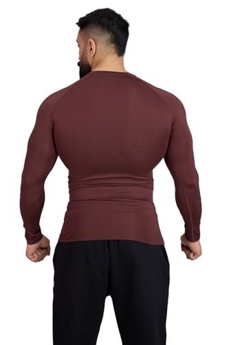 Image of FUAARK Men's Full Sleeve Compression T-Shirt - Athletic Base Layer for Fitness, Cycling, Training, Workout, Tactical Sports Wear