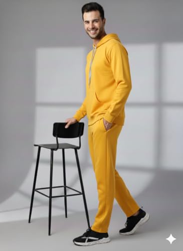 Image of Mack Jonney Solid Track Suit for men | Co-ord Set | Warm Fleece Tracksuit Set | Full Sleeve Hoodie