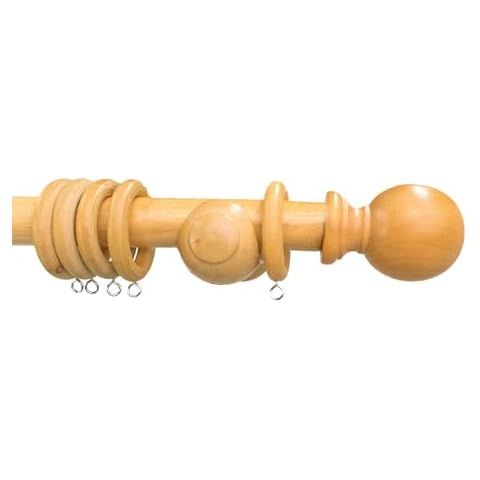 Nifty Premium Wooden Curtain Pole with Finials Cover