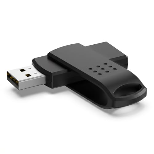 Image of KEXIN 64GB USB 2.0 Flash Drive, USB-A, Pen Drive 25MB /s Read 10MB /s Write, Dual Thumb Drive with Rotating Design for PC, Laptop, Car Music, Document Photo Storage (Black)