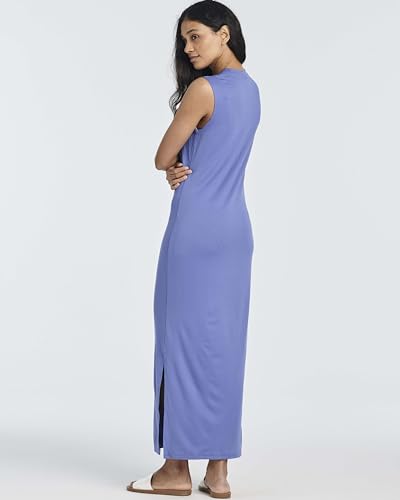 Image of Real Essentials 3 Pack: Women's Maxi Tank Dress | Sleeveless Casual Long Lounge Dress (Plus