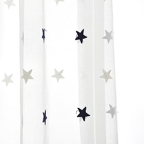 Cortinas semitransparentes azules con estrellas para iluminar el dormitorio infantil 5