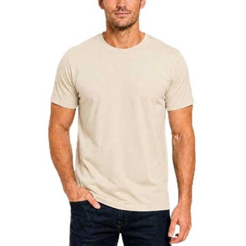 Image of Men's 100% Cotton Crew Neck T-Shirt | Regular Fit | Soft & Breathable | Casual Everyday Wear