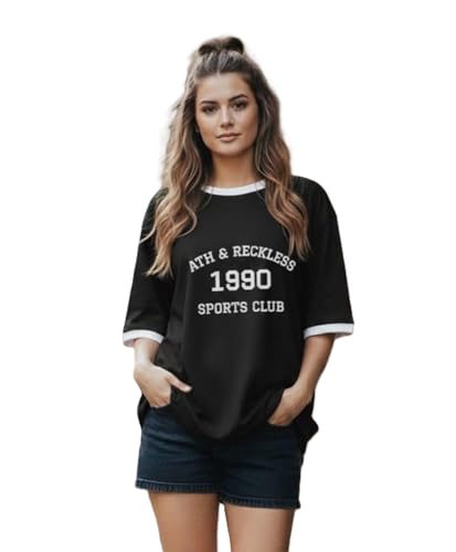 Image of TQH Tshirt for Women | Oversized Tshirt for Woman | Tops for Women Western | Women's Tops | Woman Tee Loose Fit Drop Shoulder Printed T-Shirt for Casual Summer College Travel