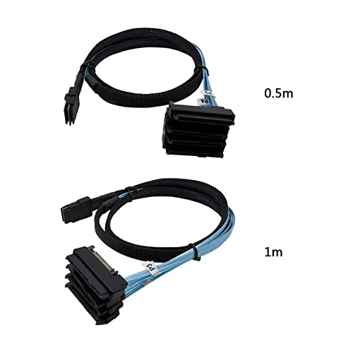 Cable conectores SAS 36-Pin a 4 SAS 29-Pin con alimentación SATA 1m miniatura 5