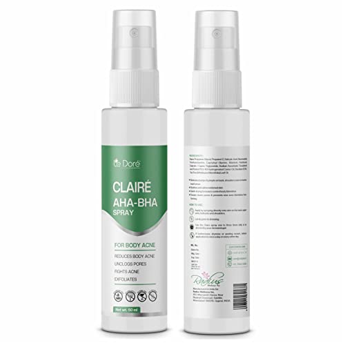 Le Dore Claire AHA-BHA Spray | With Salicylic Acid, Niacinamide & Tea Tree Oil for Acne Breakouts & Bump Control on Shoulder & Back | 50 ml