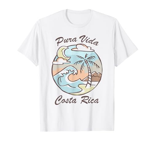 Pura Vida Costa Rica T-shirt Colorata Spiaggia Tropicale T-shirt Maglietta