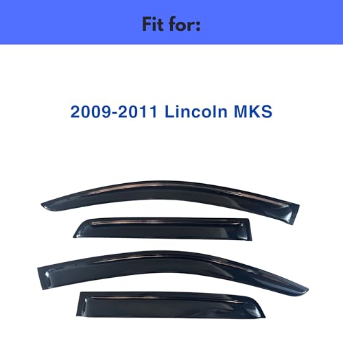 Image of IG Window Visors Fit for 2009-2011 Lincoln MKS, Out-Channel Rain Guards Vent Wind Deflectors 4PC, Car Accessories for 09-11 Lincoln MKS
