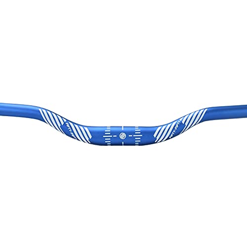 Image of FIFTY-FIFTY Mountain Bike Riser Handlebar, Aluminum Alloy MTB Handlebar, 31.8mm Diameter, 780mm Wide Bicycle Bar (Blue, 35mm Rise)