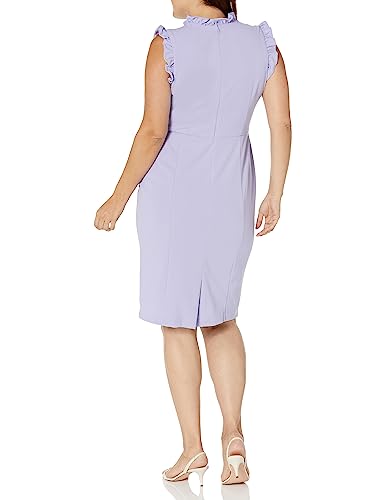 Image of Maggy London Womens Ruffle Neck and Armhole Sheath Dress