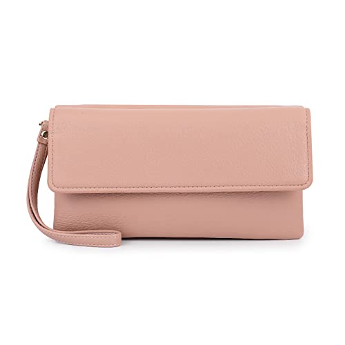 Portefeuille femme rose en cuir synthétique à fermeture L