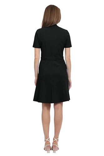 Maggy London Women's Notch Mock Neck Fit and Flare Crepe Dress3