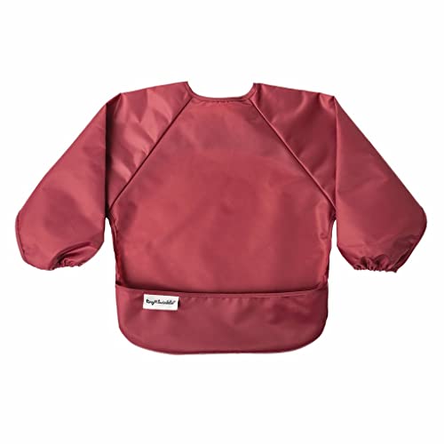 Image of Tiny Twinkle Long Sleeve Bib for Babies & Toddlers | 2-Pack Waterproof Smock Bib for Eating | Machine Washable & Mess-Proof Feeding Essentials | Newborn Shower Gift (Rose Burgundy,6-24M)