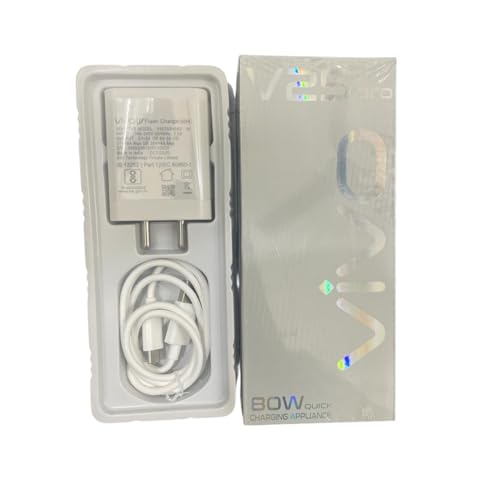 Image of Original Vivo Fast Charger 80W Vivo Charger Compatible with Vivo V40, V40 Pro, V40e, Y300 5G, Y28e, Y28s V25 5g /v23 5g /v23 E 5g /v23pro 5g /y35 /y75 /y73 /v25 /v23 /v325e /v21 /v21 with Cable