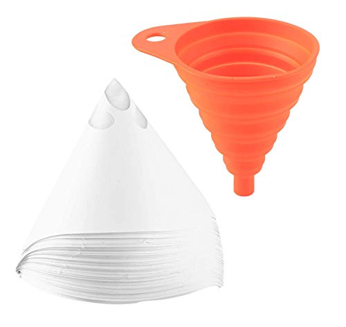 Windspeed Strainer Cone Silicone Funnel Filter Tip, 100pcs Paint Filter Strainer Cone Shaped Fine Nylon Mesh Funnel Paper Cone Strainers Filter Cone Disposable
