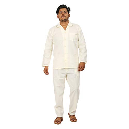 Image of Emperor Men's Cotton Plain /Solid Night Suit Pack of 1