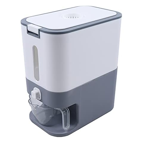 Cereal Storage Containers, 12KG Rice Dispenser with Lid Measuring Cylinder Moisture Proof Storage Box for Home and Kitchen Cover