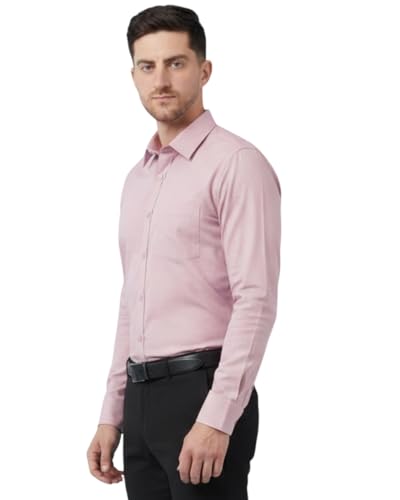 Image of SaintX Men's Formal Shirt with Pocket | Oxford Weave Cotton Rich Premium Fabric | Smart Fit | Full Sleeve | Everyday Summer Essential | Regular Fit