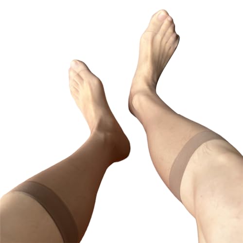 Mens Ultrathin Nylon Sheer Suit Sock Business Dress Socks with Reinforced Toe Solid Plain Thin Formal Dress Stockings