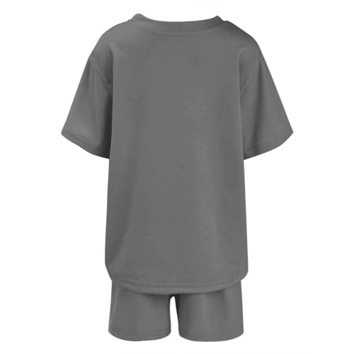 Girls 2 Piece Active Outfits Matching Workout Set American Flag Graphic Top & Shorts Loung𝐞wear Patriotic Outfits Activewear4