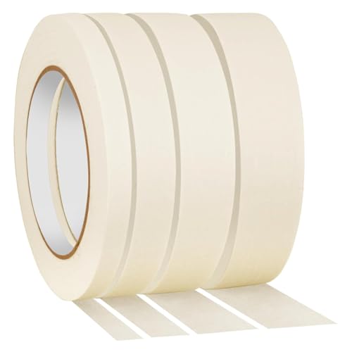 Image of DOTUHAO White Masking Tape 4 Pack, 0.4 inch 0.6 inch 0.8 inch 1 inch x 787'' White Paper Tape, White Painter's Tape, Artist Tape for Painting, Home, Office, School Stationery, Arts, Crafts, 87 Yard in Total