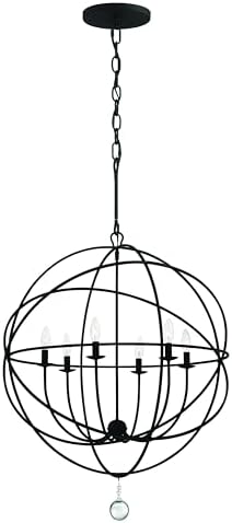 Crystorama Solaris 6 Light Black Chandelier