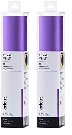 Cricut Smart Permanent Vinyl (13in x 12ft, Shimmer Purple) for Explore and Maker 3 - Matless Cutting for Long cuts up to 12ft (Pack of 2)