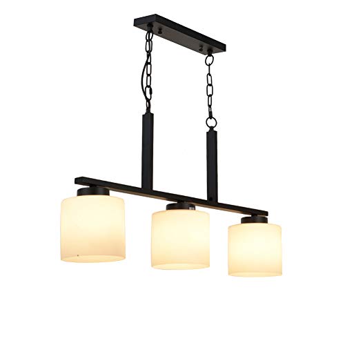 Chandelier E27 suspension luminaire 3 têtes noir pour bar restaurant et couloir vintage