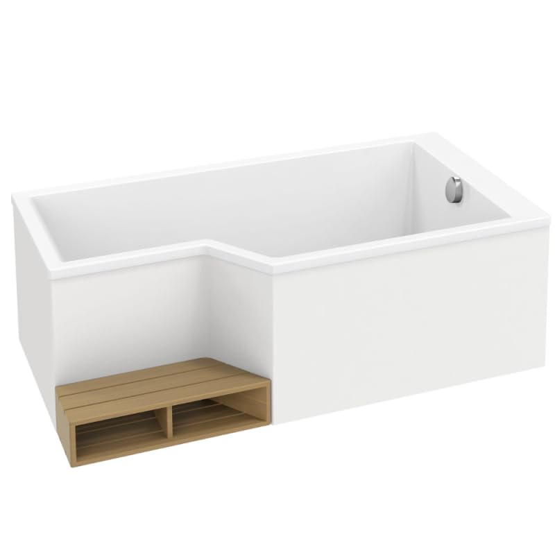 Baignoire bain douche 160 x 90 cm JACOB DELAFON Neo blanc mat droite