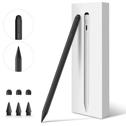 Image of DIGIROOT Upgrade iPad Pencil for Apple, 2IN1 3X Fast Charge Stylus Pen for iPad with Palm Rejection, Tilt Sensitive Work for iPad Pro 12.9 inch /11 inch M4, iPad 6-10, iPad Air 3-5 M2, iPad mini 5 /6, Black