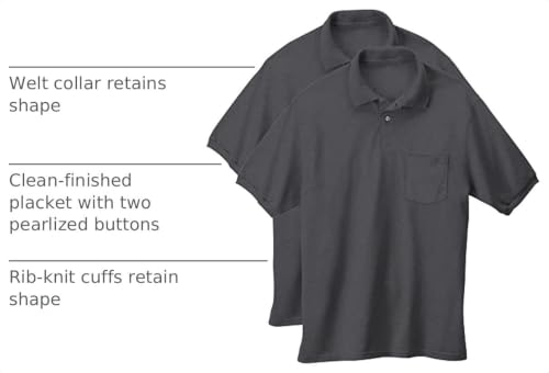 Hanes Men's Short-Sleeve Jersey Pocket Polo (2 pack) - image 4
