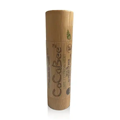 CoCaBee Lip Balm - Eco-Friendly Lip Moisturizer For Dry And Chapped Lips - 100% Natural Lip Balm For Soft And Shiny Lips - Cute And Portable Lip Care Balm With Bamboo Packaging - Lime