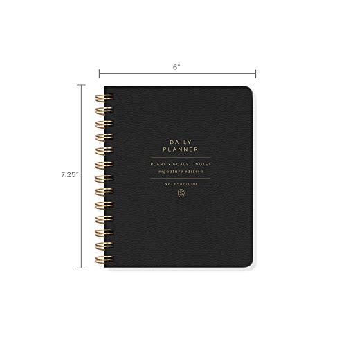 Fringe Stdio Non-Dated Daily Planner, 160 Pages, Twing Ring Spiral Binding, Se Standard Black (877003) #TOP2