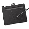 Wacom Intuos Small Graphics Drawing Tablet, Includes Training & Software; 4 Customizable ExpressKeys Compatible with Chromebook Mac Android & Windows, Black