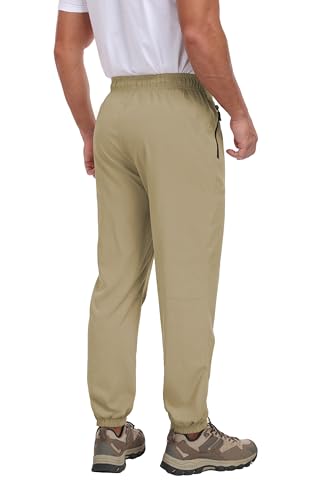 Mens Hiking Pants Waterproof UPF 50+ Lightweight Breathable Elastic Waist Quick Dry for Work Fishing HH24019M3