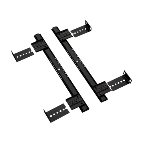 Bandeja extraíble con rodamiento de bolas silencioso, soporte colgante ajustable, guía pista suspensión, guías cajón telescópicas plegables, color negro