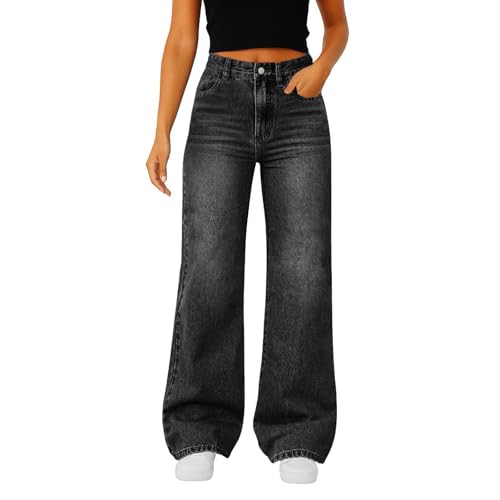 Woman Wide Leg Jeans High Waisted Baggy Stretchy Jeans Y2k Boyfriend Straight Leg Denim Mom Jeans2